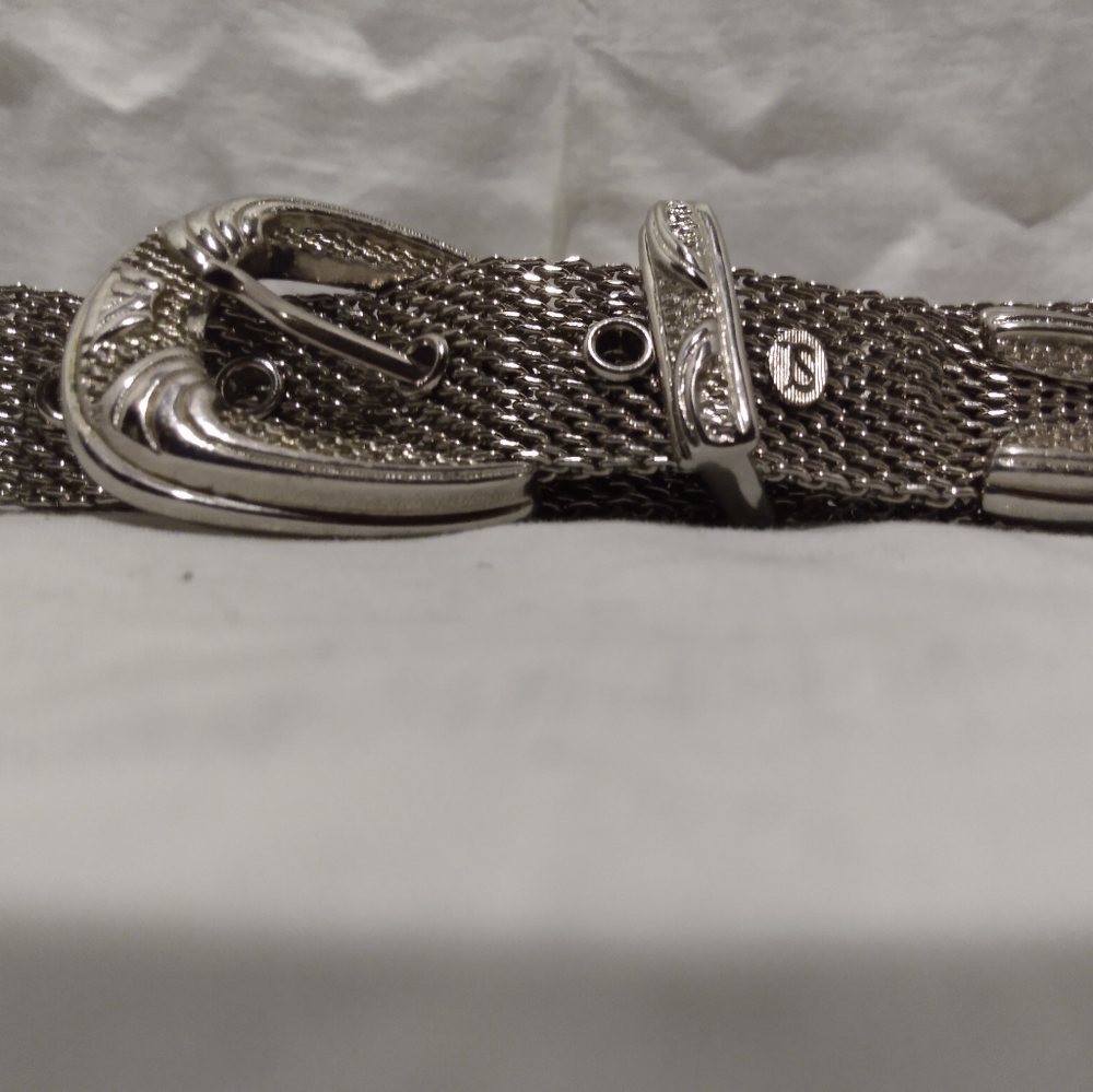 Jeremy Scott silver toned chain mesh belt